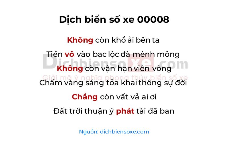 Dịch thơ biển số 00008