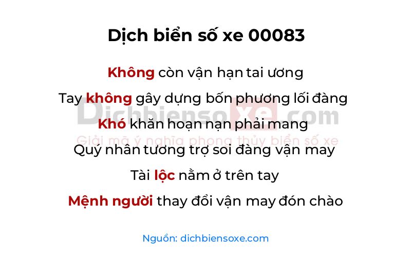 Dịch thơ biển số 00083