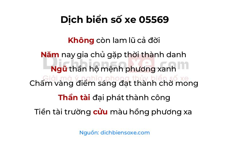 Dịch thơ biển số 05569