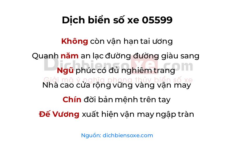 Dịch thơ biển số 05599