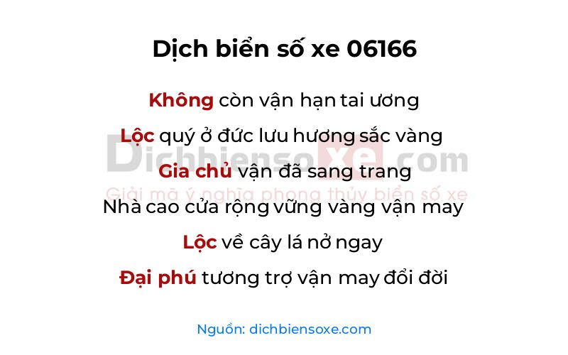 Dịch thơ biển số 06166