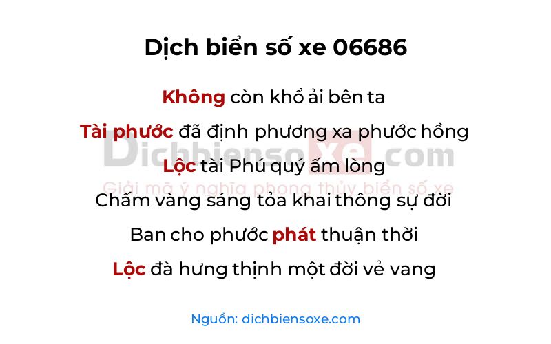 Dịch thơ biển số 06686