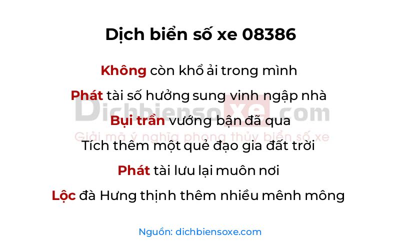 Dịch thơ biển số 08386