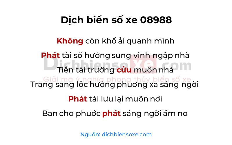 Dịch thơ biển số 08988