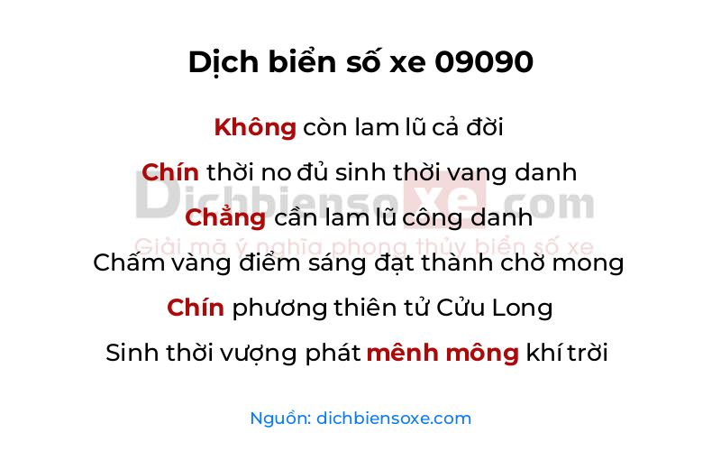 Dịch thơ biển số 09090