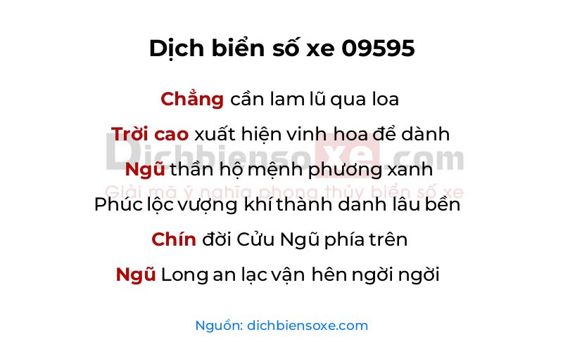 Dịch thơ biển số 09595