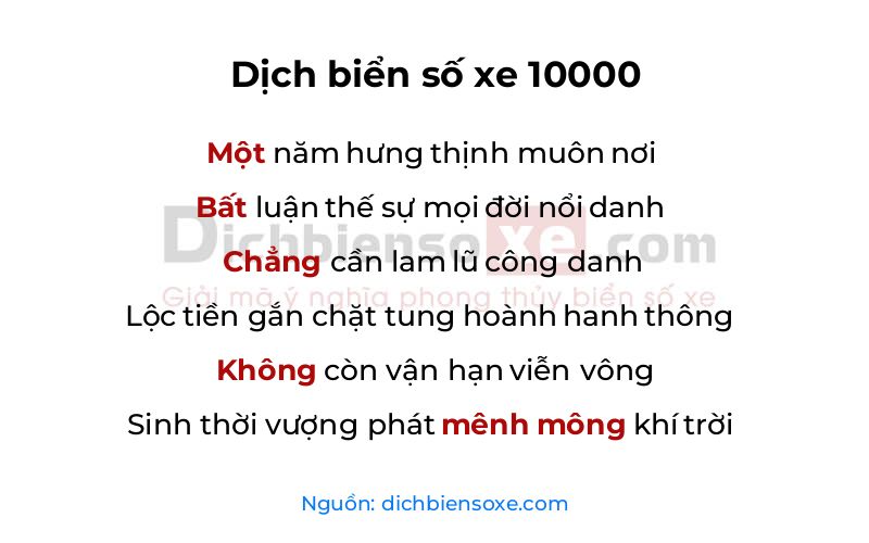 Dịch thơ biển số 10000