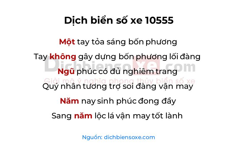 Dịch thơ biển số 10555