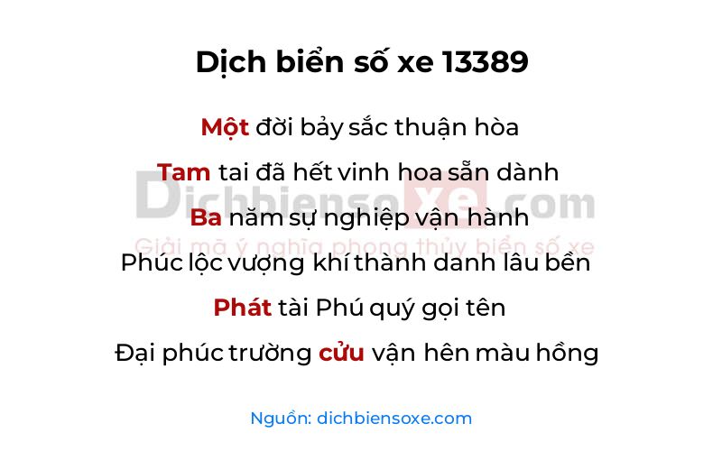 Dịch thơ biển số 13389