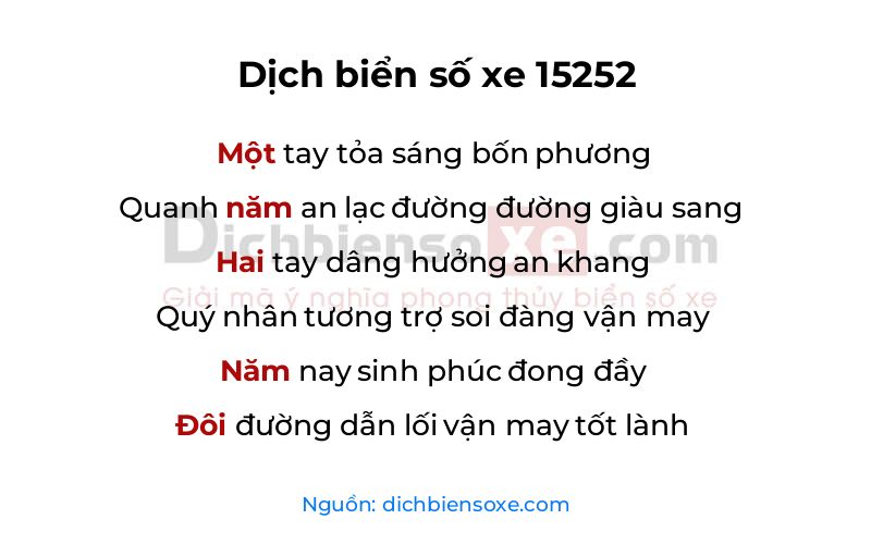 Dịch thơ biển số 15252