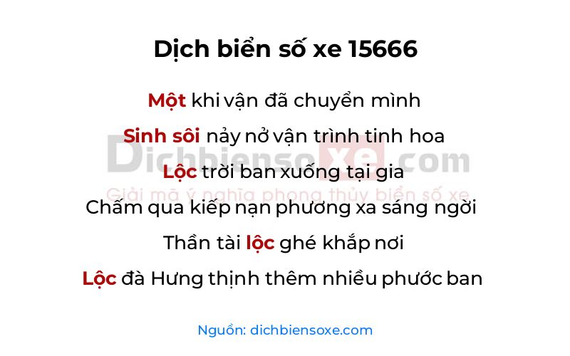 Dịch thơ biển số 15666