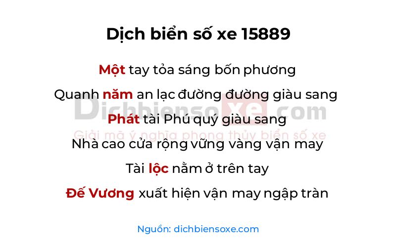 Dịch thơ biển số 15889