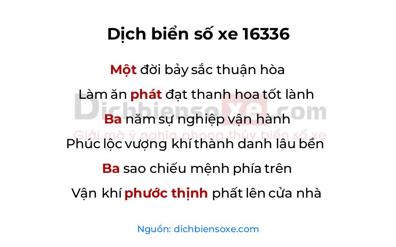 Dịch thơ biển số 16336