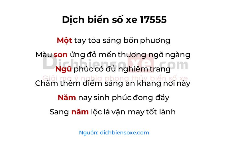 Dịch thơ biển số 17555