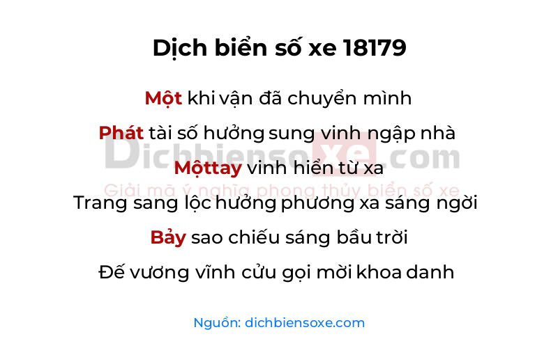 Dịch thơ biển số 18179