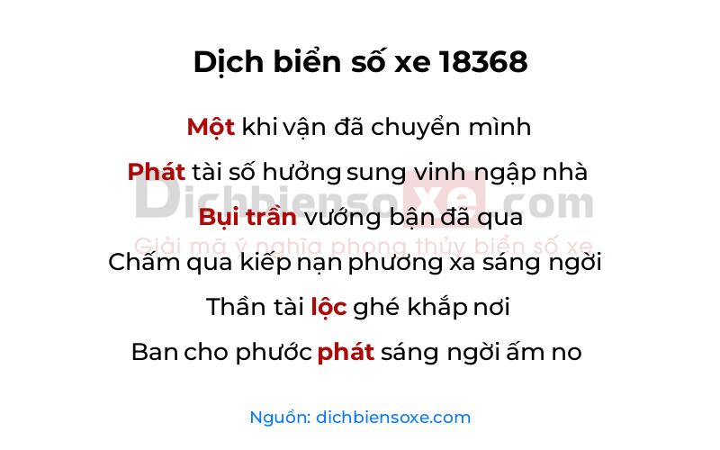 Dịch thơ biển số 18368