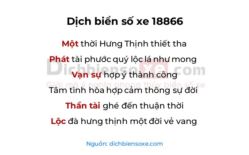 Dịch thơ biển số 18866