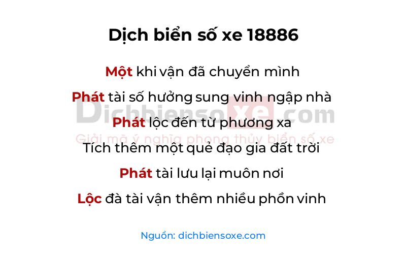 Dịch thơ biển số 18886