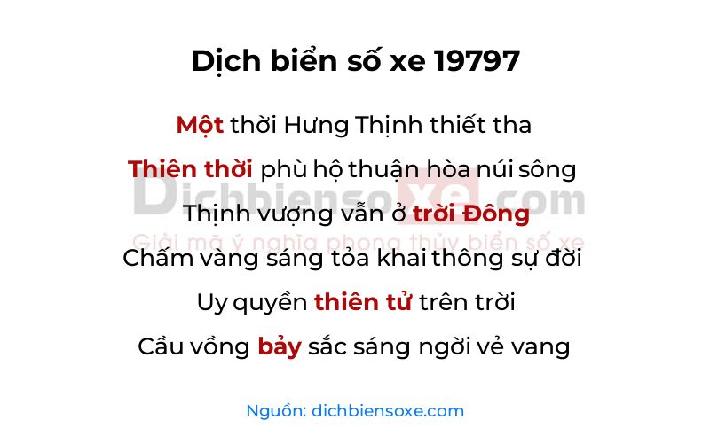 Dịch thơ biển số 19797