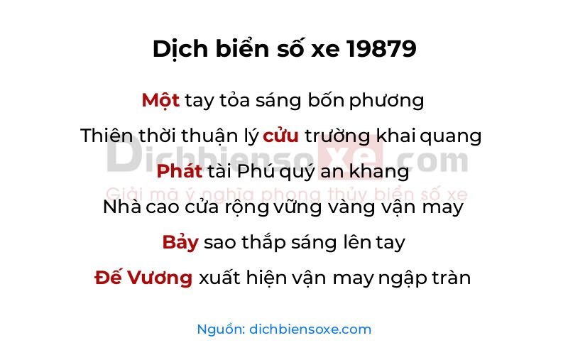 Dịch thơ biển số 19879