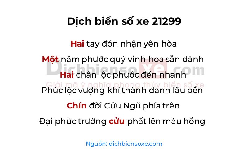 Dịch thơ biển số 21299