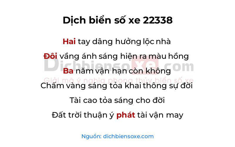 Dịch thơ biển số 22338