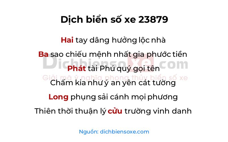 Dịch thơ biển số 23879