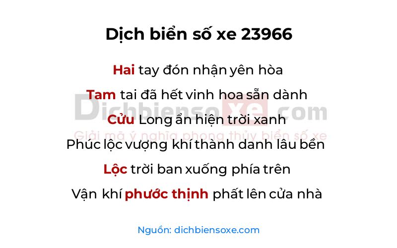 Dịch thơ biển số 23966