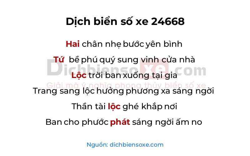 Dịch thơ biển số 24668