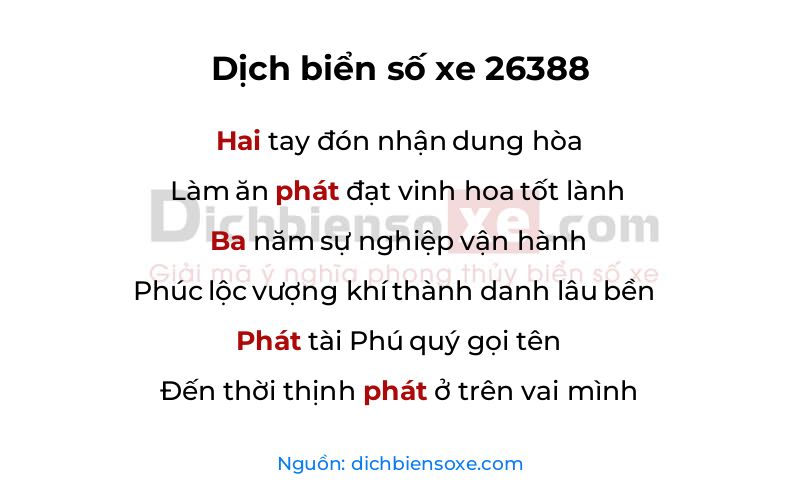 Dịch thơ biển số 26388