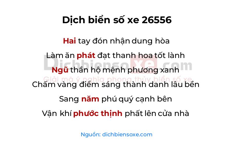 Dịch thơ biển số 26556