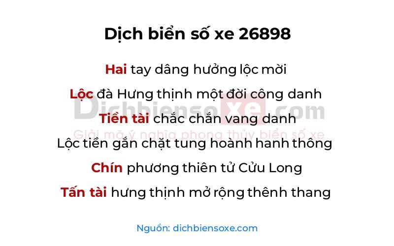 Dịch thơ biển số 26898