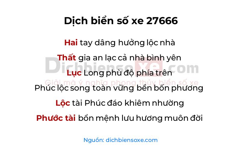 Dịch thơ biển số 27666