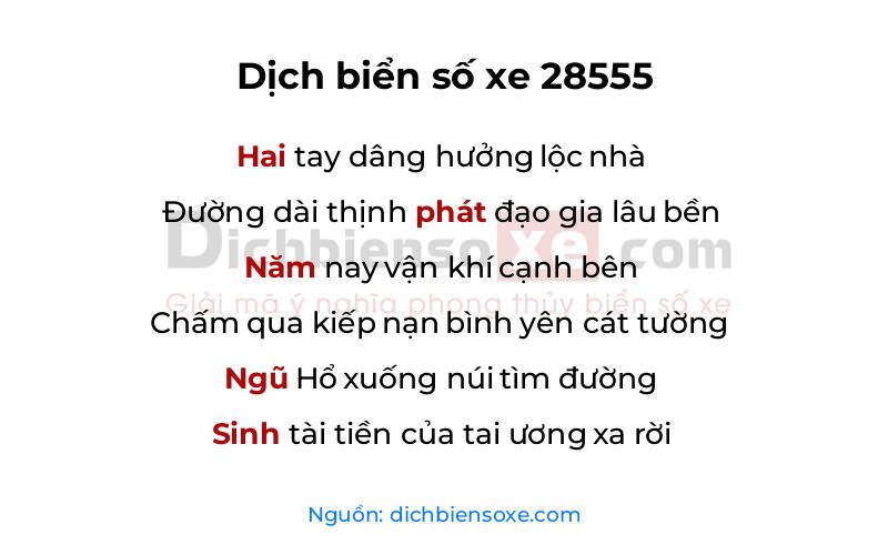 Dịch thơ biển số 28555