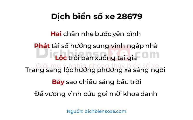 Dịch thơ biển số 28679