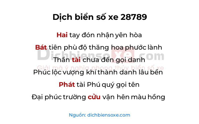 Dịch thơ biển số 28789