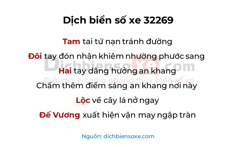 Dịch thơ biển số 32269