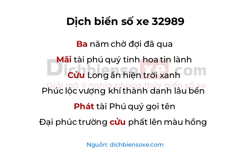 Dịch thơ biển số 32989