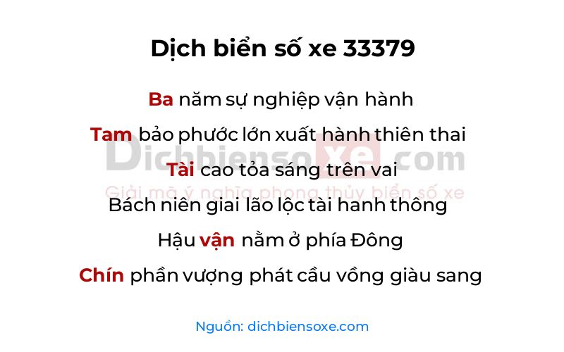 Dịch thơ biển số 33379