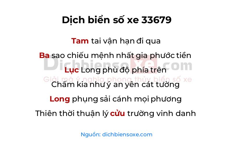 Dịch thơ biển số 33679