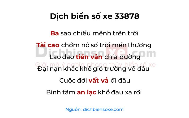 Dịch thơ biển số 33878