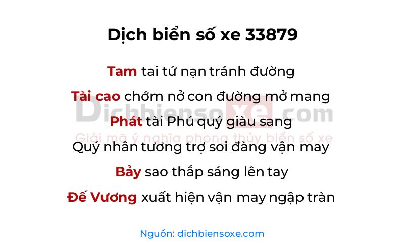 Dịch thơ biển số 33879