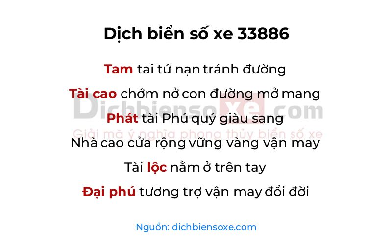 Dịch thơ biển số 33886