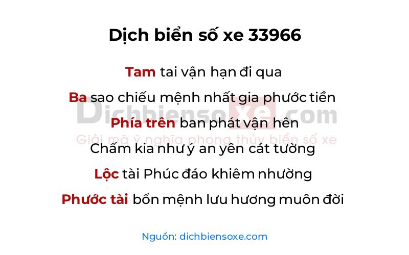 Dịch thơ biển số 33966