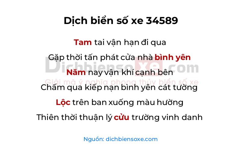 Dịch thơ biển số 34589