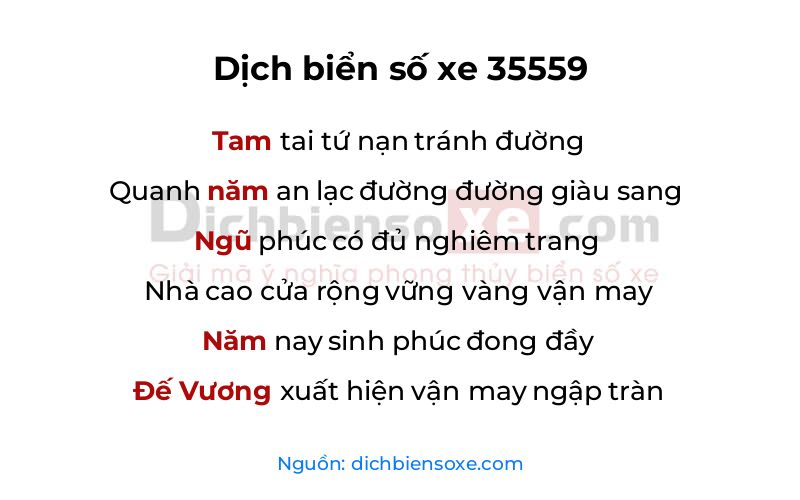 Dịch thơ biển số 35559