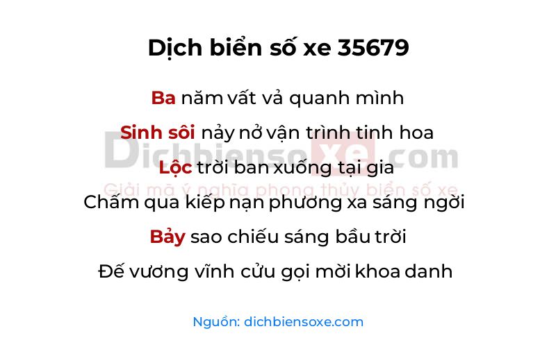 Dịch thơ biển số 35679