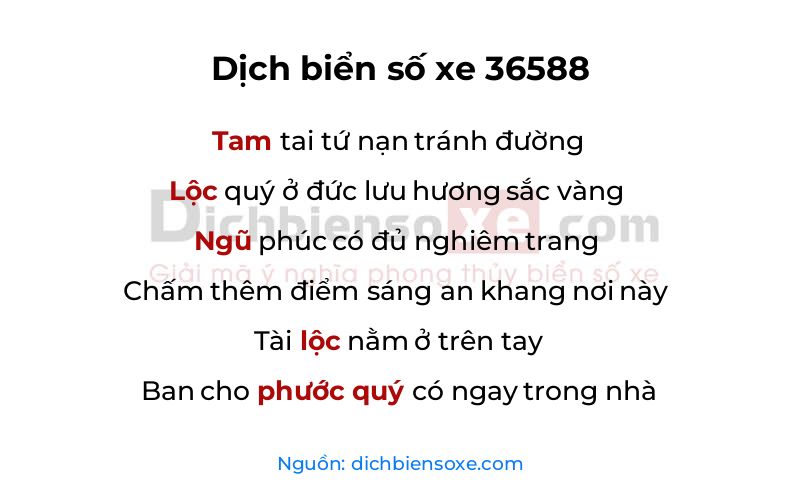 Dịch thơ biển số 36588