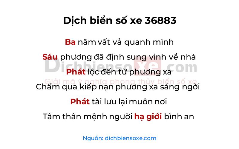 Dịch thơ biển số 36883