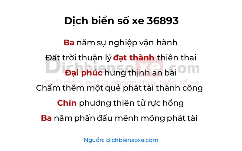 Dịch thơ biển số 36893